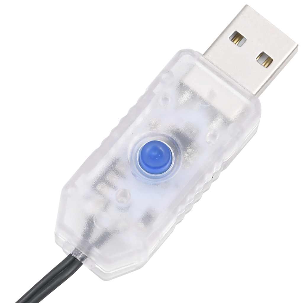 LED lempučių girlianda, 7,4m, PVC, 400 šiltų baltų LED, tanki