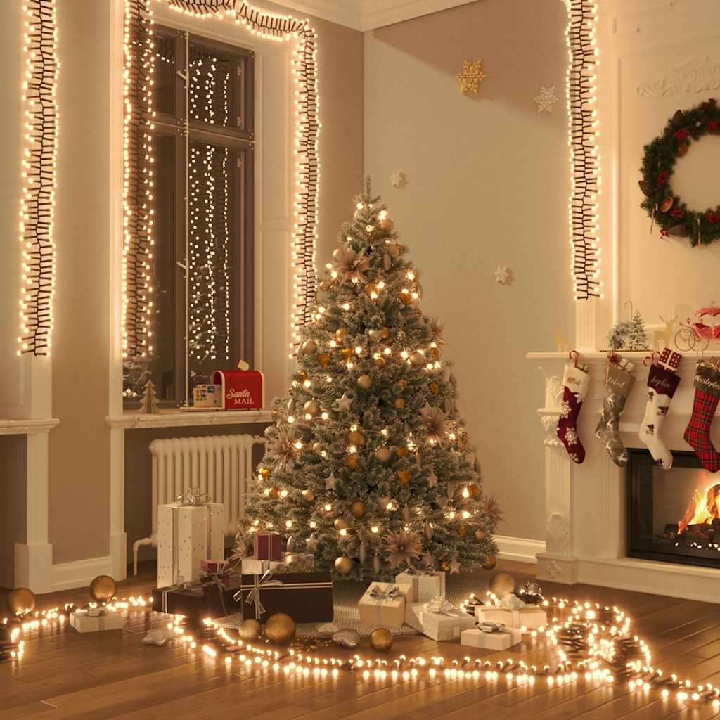 LED lempučių girlianda, 7,4m, PVC, 400 šiltų baltų LED, tanki