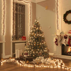 LED lempučių girlianda, 7,4m, PVC, 400 šiltų baltų LED, tanki