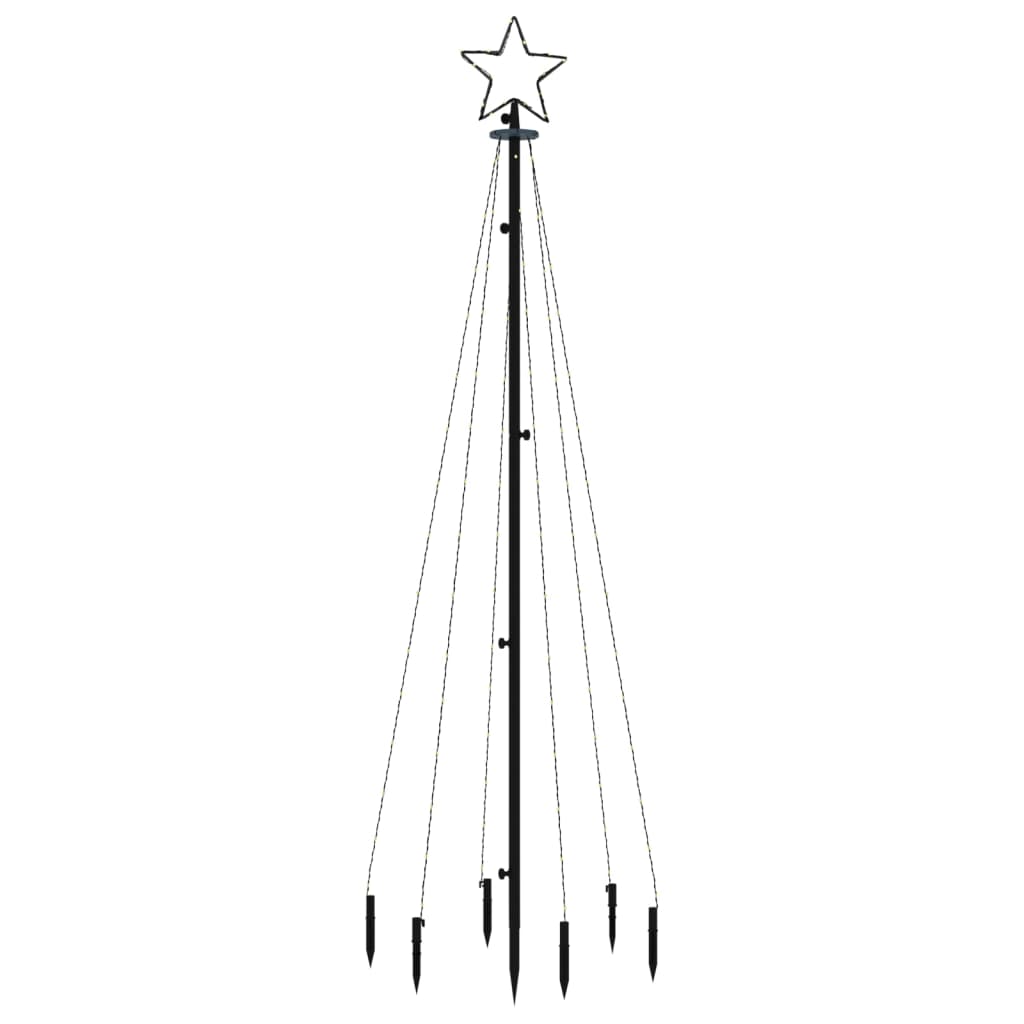 Kalėdų eglutė su kuoliuku, šiltos baltos spalvos, 108LED, 180cm