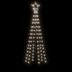 Kalėdų eglutė su kuoliuku, šaltos baltos spalvos, 108LED, 180cm