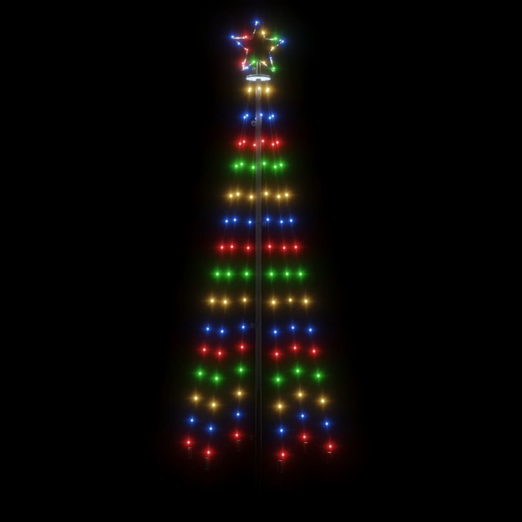 Kalėdų eglutė su kuoliuku, įvairių spalvų, 108LED, 180cm