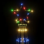 Kalėdų eglutė su kuoliuku, įvairių spalvų, 108LED, 180cm