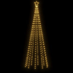 Kalėdų eglutė su kuoliuku, šiltos baltos spalvos, 310LED, 300cm