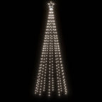 Kalėdų eglutė su kuoliuku, šaltos baltos spalvos, 310LED, 300cm