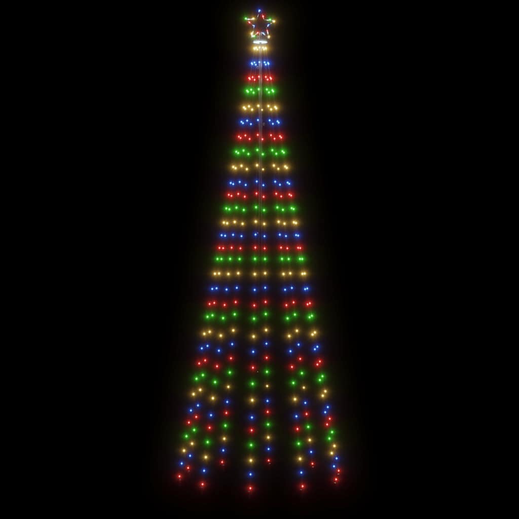 Kalėdų eglutė su kuoliuku, įvairių spalvų, 310LED, 300cm