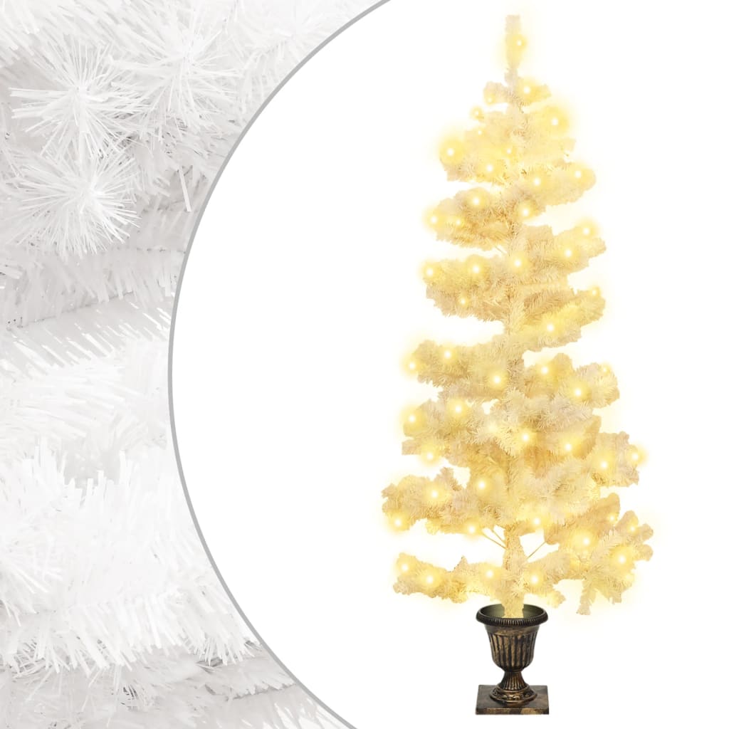 Kalėdų eglutė su vazonu, balta, 120cm, PVC, spiralės formos