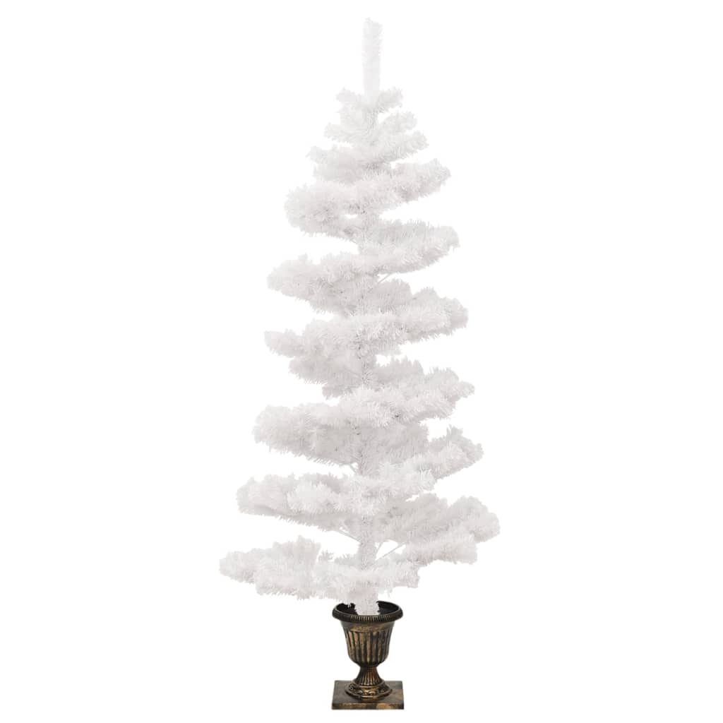 Kalėdų eglutė su vazonu, balta, 120cm, PVC, spiralės formos