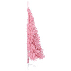 Dirbtinė pusinė Kalėdų eglutė su stovu, rožinė, 180cm, PVC
