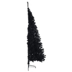 Dirbtinė pusinė Kalėdų eglutė su stovu, juoda, 180cm, PVC