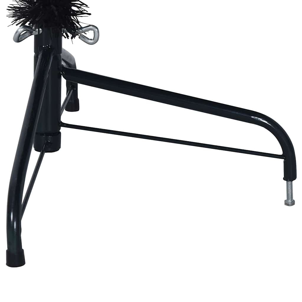 Dirbtinė pusinė Kalėdų eglutė su stovu, juoda, 180cm, PVC