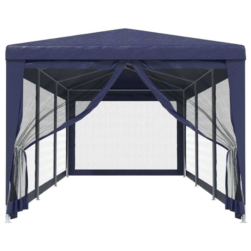 Proginė palapinė su 8 tinklinėmis sienomis, mėlyna, 3x9m, HDPE