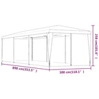 Proginė palapinė su 8 tinklinėmis sienomis, mėlyna, 3x9m, HDPE