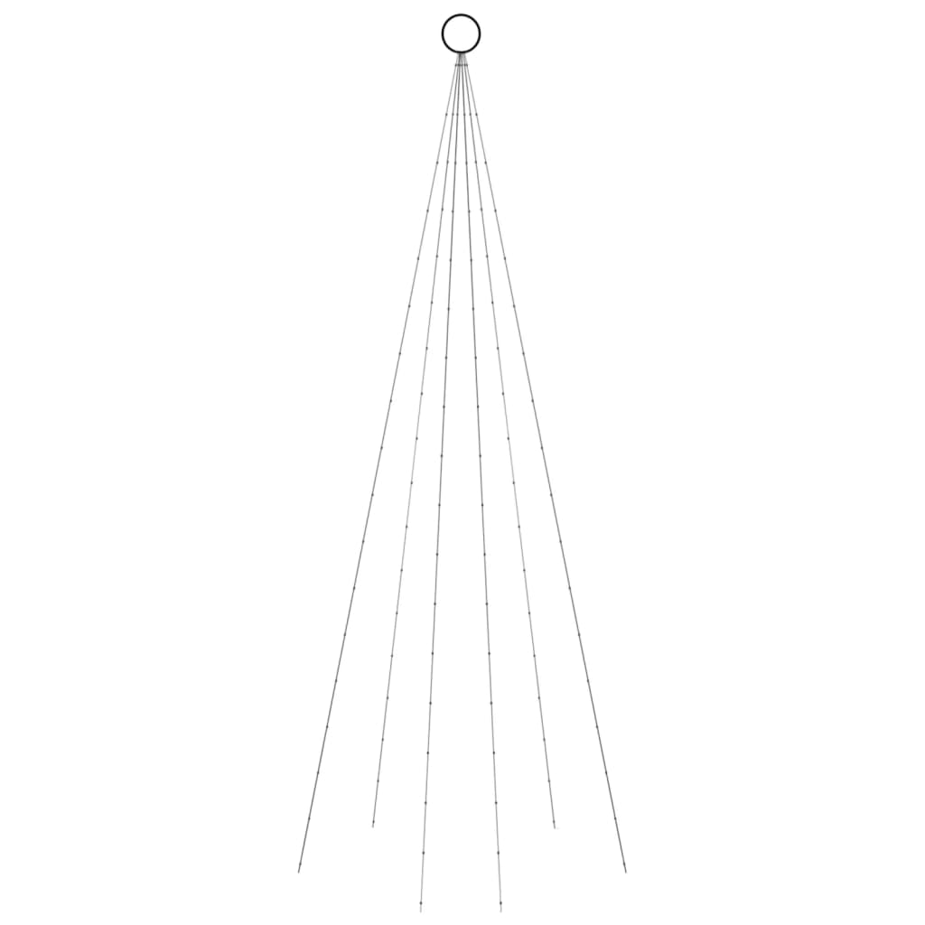 Kalėdų eglutė ant vėliavos stiebo, 180cm, 108 šiltos baltos LED