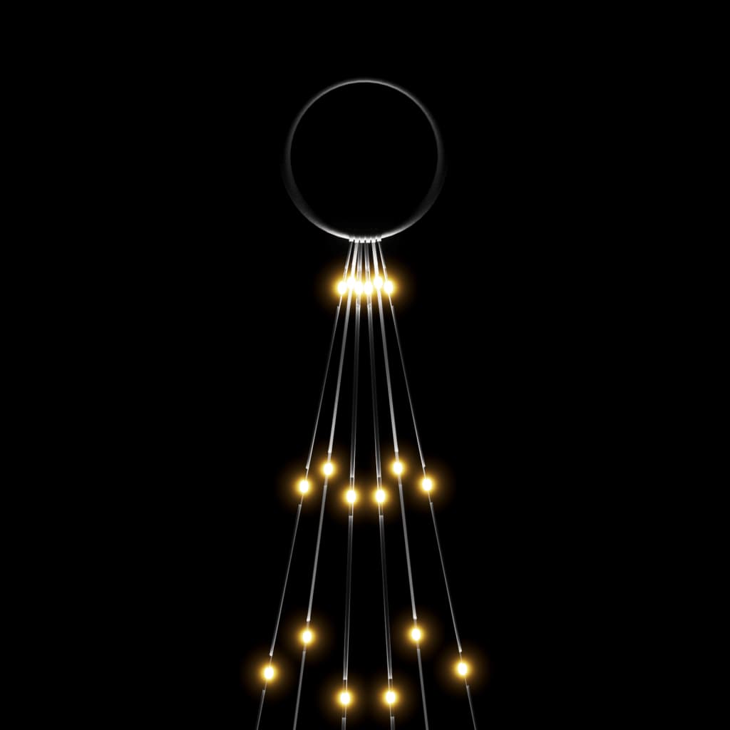 vidaXL Kalėdų eglutė ant vėliavos stiebo, 180cm, 108 šiltos baltos LED