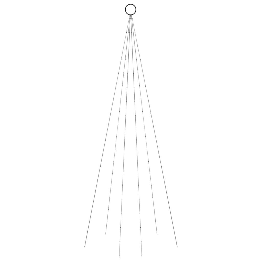 Kalėdų eglutė ant vėliavos stiebo, 180cm, 108 šaltos baltos LED