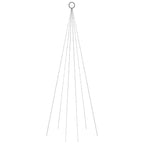 Kalėdų eglutė ant vėliavos stiebo, 180cm, 108 šaltos baltos LED