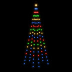 Kalėdų eglutė ant vėliavos stiebo, 180cm, 108 spalvotos LED