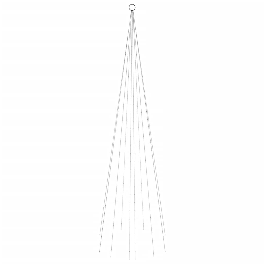 vidaXL Kalėdų eglutė ant vėliavos stiebo, 300cm, 310 šiltų baltų LED