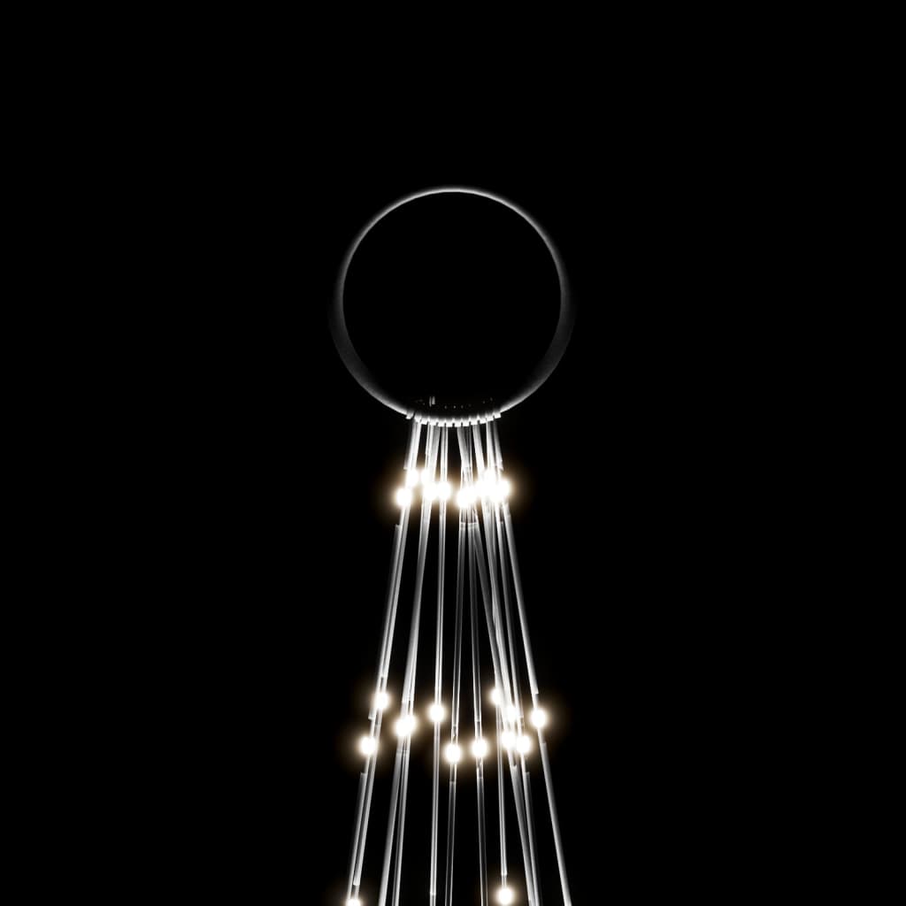 vidaXL Kalėdų eglutė ant vėliavos stiebo, 500cm, 732 šaltos baltos LED