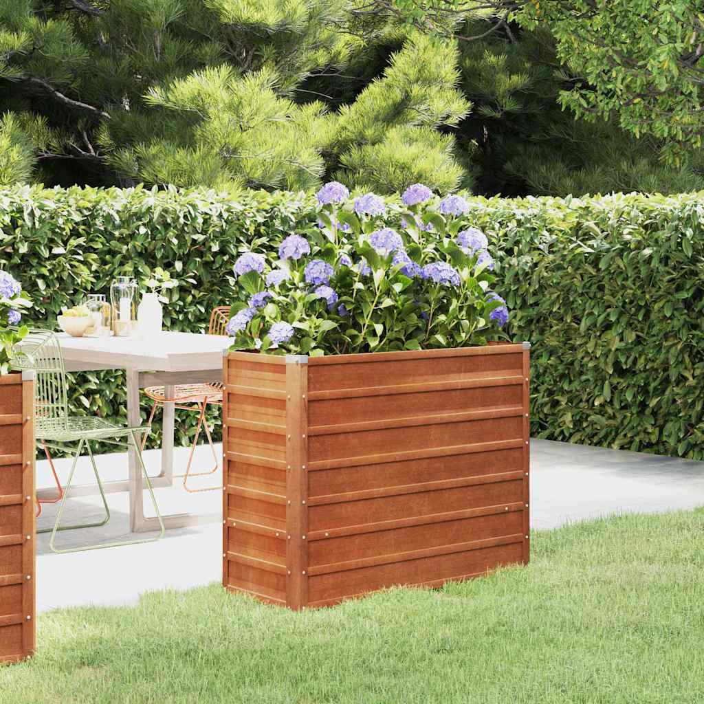 Aukštas sodo lovelis, rūdžių, 100x40x45cm, Corten plienas