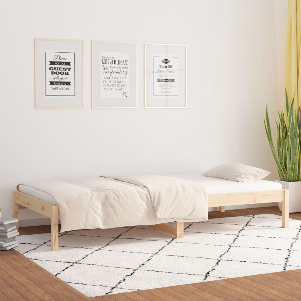 Lova be čiužinio, 90x200cm, pušies medienos masyvas