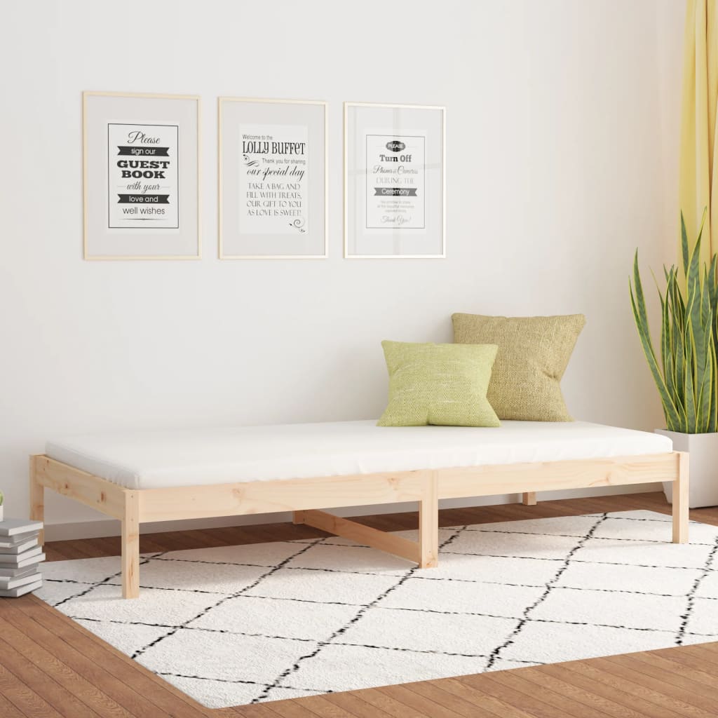 Lova be čiužinio, 90x200cm, pušies medienos masyvas