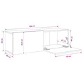 Sieninės TV spintelės, 2vnt., juodos, 100x30x30cm, mediena