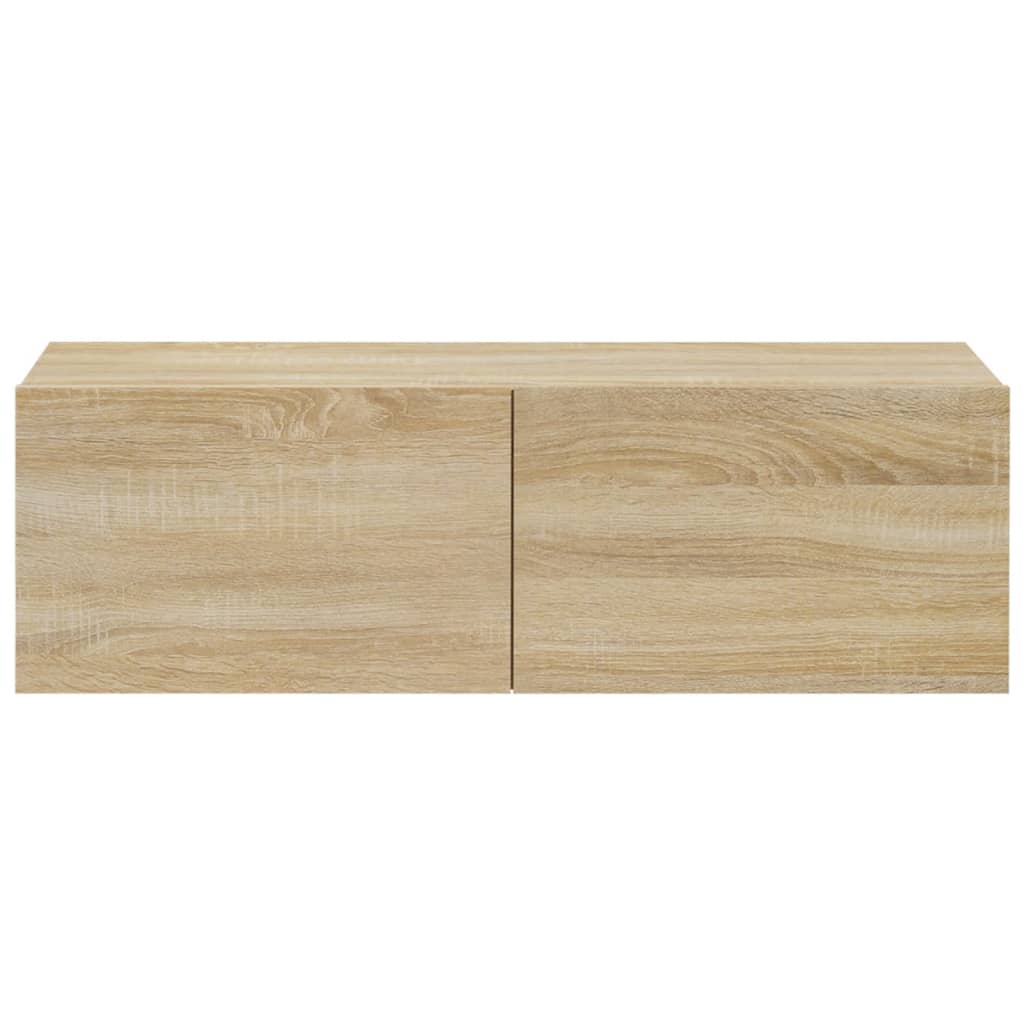 Sieninės TV spintelės, 2vnt., ąžuolo, 100x30x30cm, mediena