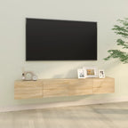Sieninės TV spintelės, 2vnt., ąžuolo, 100x30x30cm, mediena