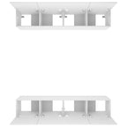 Televizoriaus spintelės, 4vnt., baltos, 80x30x30cm, mediena