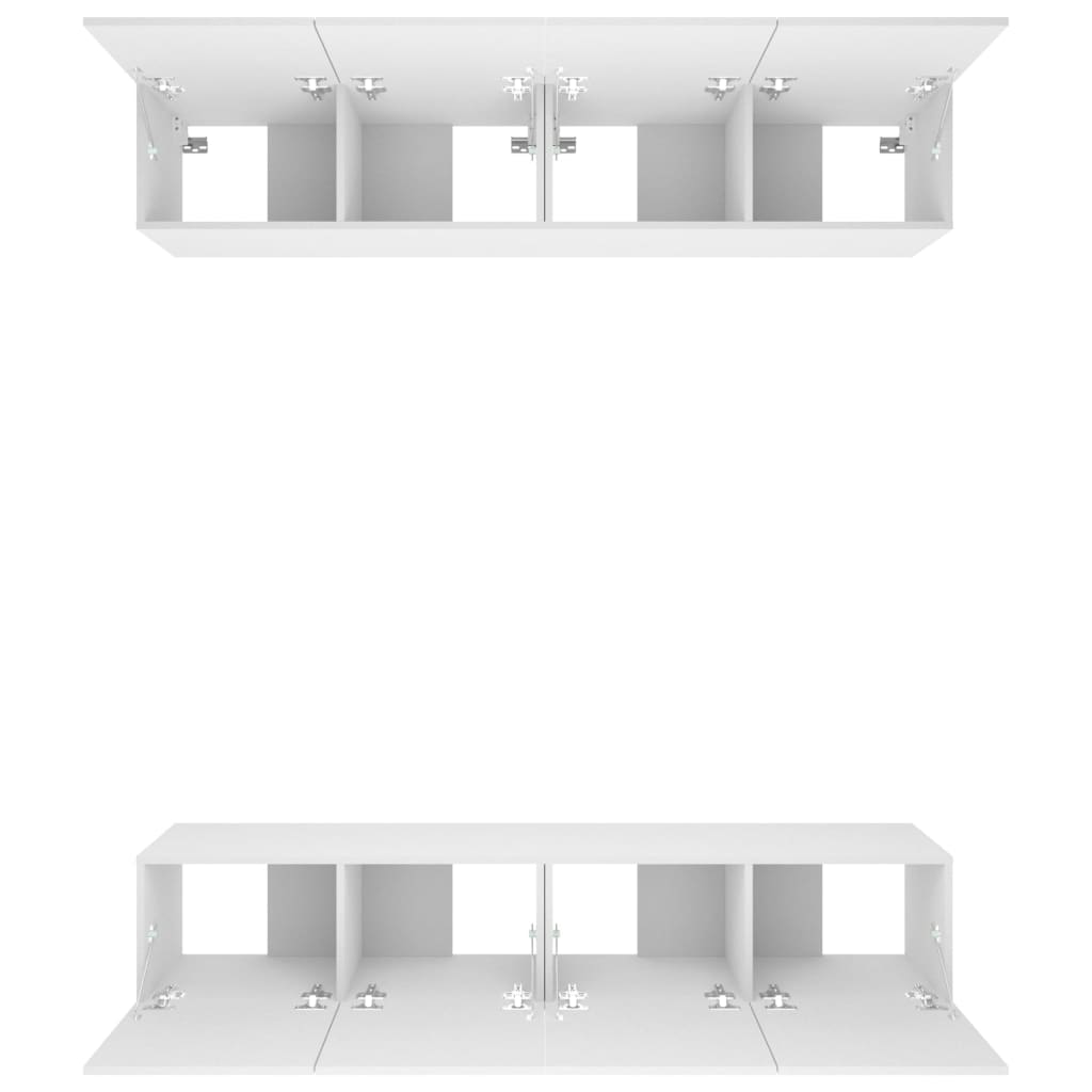 Televizoriaus spintelės, 4vnt., baltos, 80x30x30cm, mediena