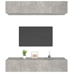 TV spintelės, 4vnt., betono pilkos, 80x30x30cm, mediena