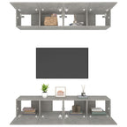 TV spintelės, 4vnt., betono pilkos, 80x30x30cm, mediena
