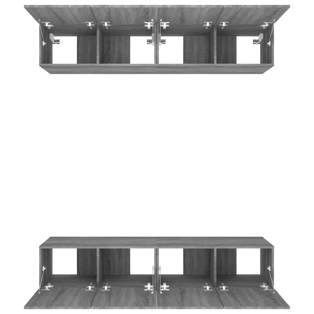 TV spintelės, 4vnt., pilkos ąžuolo, 80x30x30cm, mediena