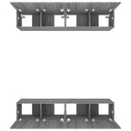 TV spintelės, 4vnt., pilkos ąžuolo, 80x30x30cm, mediena