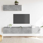 TV spintelių komplektas, 3 dalių, betono pilkas, mediena