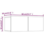 TV spintelių komplektas, 4 dalių, dūminio ąžuolo, mediena