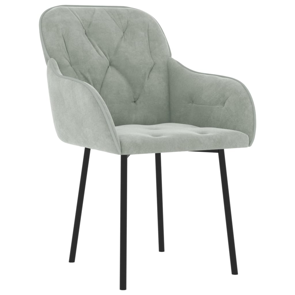 Valgomojo kėdės, 2vnt., šviesiai pilkos spalvos, aksomas