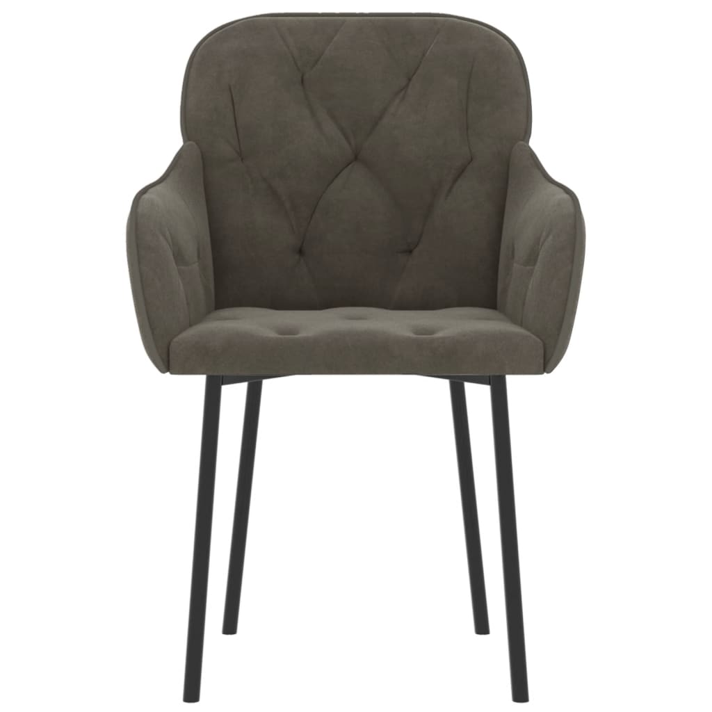 Valgomojo kėdės, 2vnt., tamsiai pilkos spalvos, aksomas