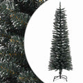 Dirbtinė siaura Kalėdų eglutė su stovu, žalia, 150cm, PVC
