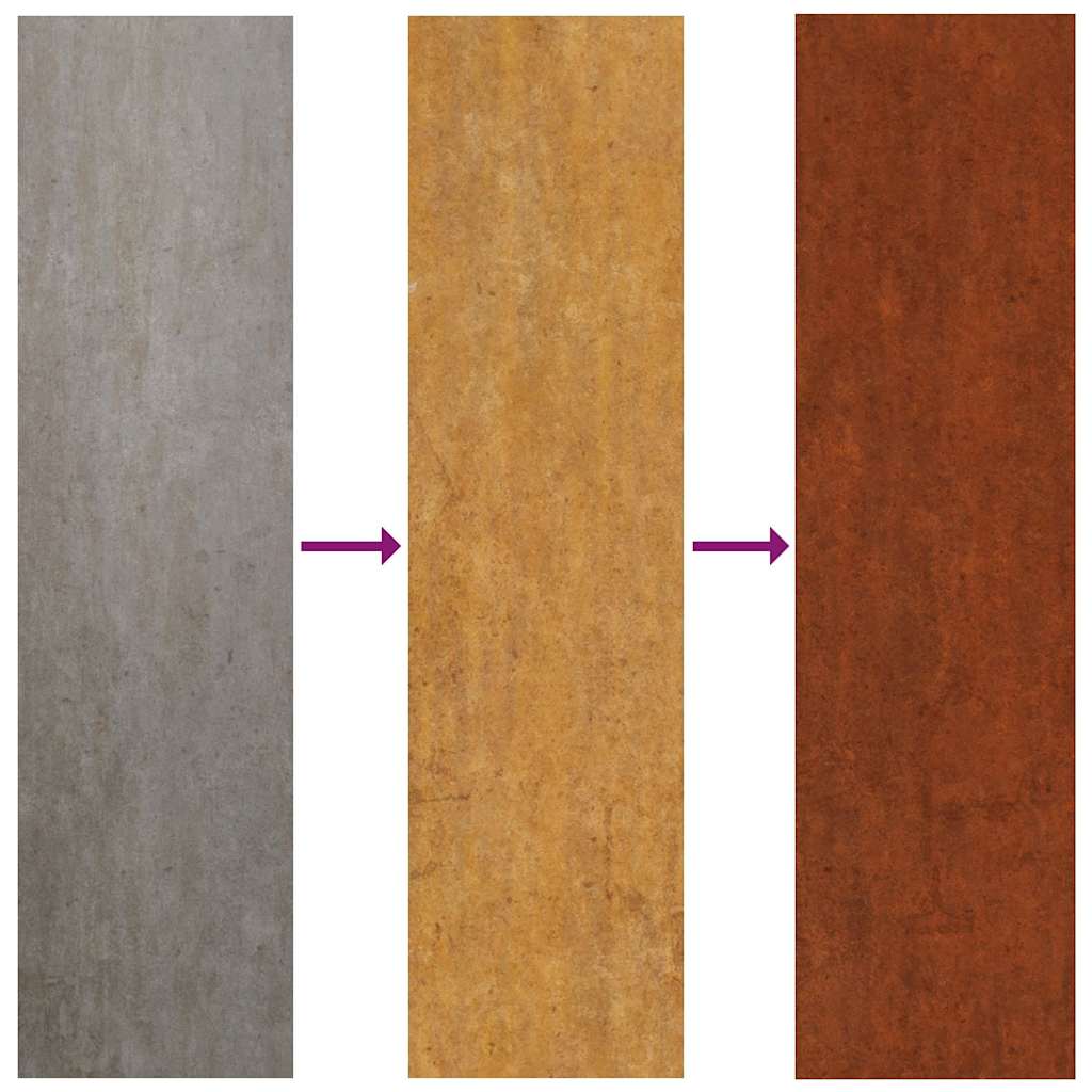 Vejos apvadai, 10vnt., 10x103cm, lankstus Corten plienas