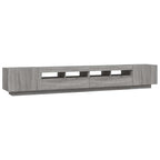 TV spintelių komplektas su LED, 3 dalių, pilkas ąžuolo, mediena