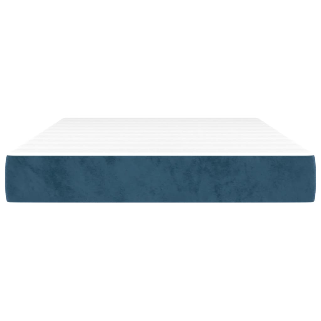 Kišeninių spyruoklių čiužinys, vidutinio kietumo, tamsiai mėlynas, 120x200x20 cm, aksomas