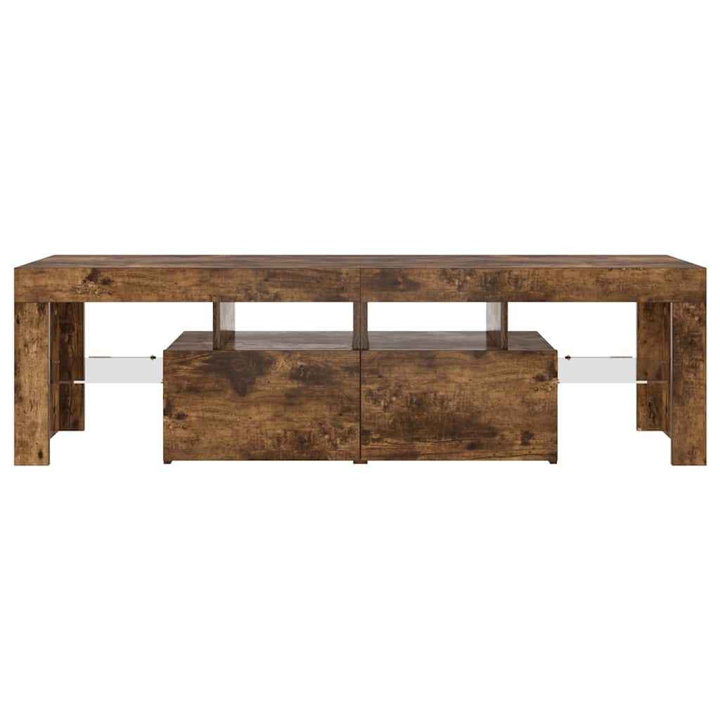 Televizoriaus spintelė su LED, dūminio ąžuolo, 140x36,5x40cm