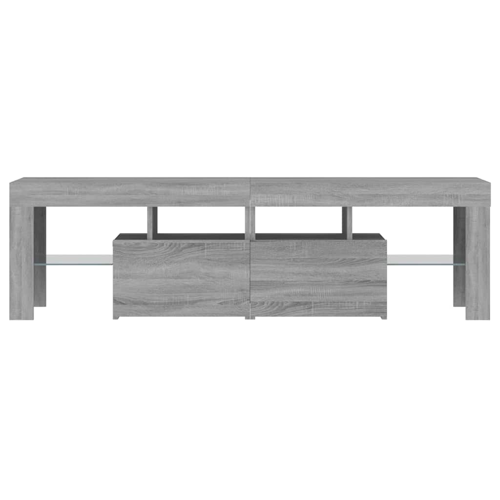 Televizoriaus spintelė su LED, pilka ąžuolo, 140x36,5x40cm