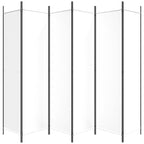 Kambario pertvara, 6 dalių, baltos spalvos, 300x200cm, audinys