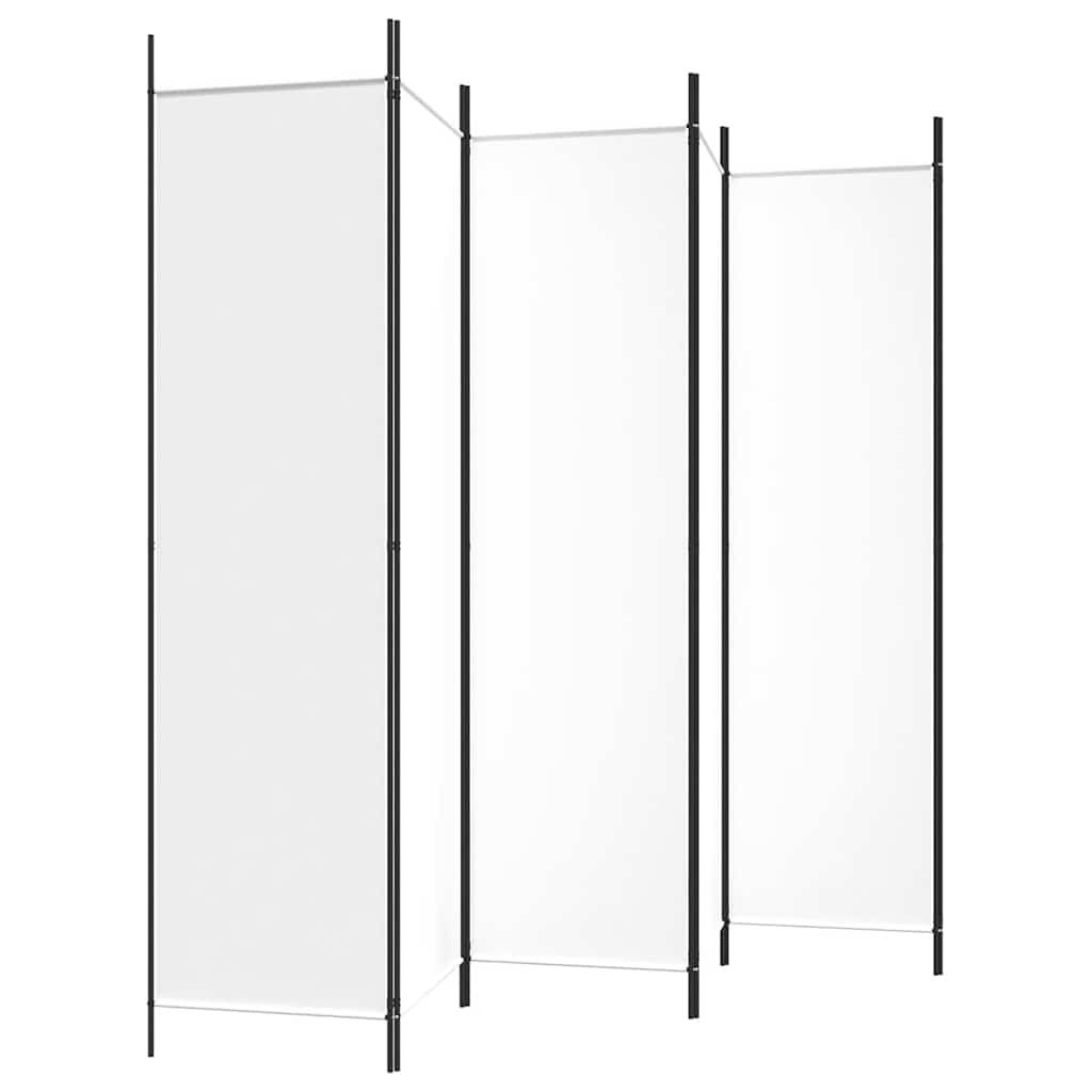 Kambario pertvara, 6 dalių, baltos spalvos, 300x200cm, audinys