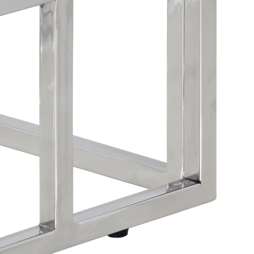 Konsolinis staliukas, sidabrinis, plienas ir grūdintas stiklas