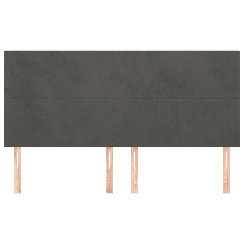 Galvūgalis, tamsiai pilkas, 160x5x118/128 cm, aksomas